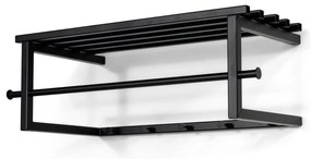 Fekete fém fali fogas polccal 76 cm Marco – Spinder Design