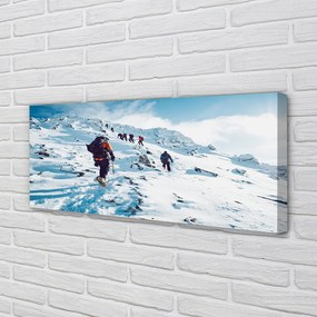 Canvas képek Hegymászás a hegyekben télen 100x50 cm
