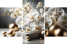 Kép - Orchidea és aranygolyók (90x60 cm)
