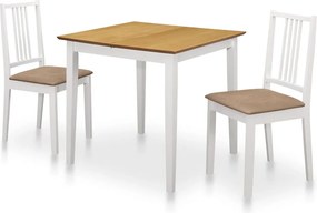 vidaXL 3-részes fehér MDF étkezőszett