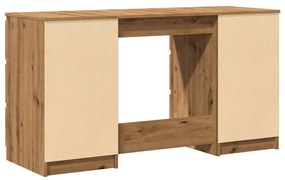 kézműves tölgy színű szerelt fa íróasztal 140 x 50 x 77 cm