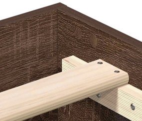barna tölgyszínű szerelt fa ágykeret matrac nélkül 200 x 200 cm