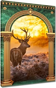 Vászonkép 80x120 Szarvas naplementekor