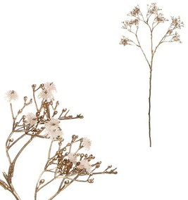 Gypsophila ágak készlet fehér virágokkal, 3 db, arany, 68 cm