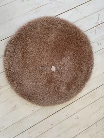 Puffy shaggy kerek szőnyeg Sötét Bézs (Dark Beige) 80x80
