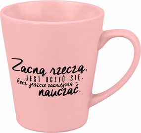 Latte Bögre Matt Rózsaszín 300ml Kerámia Vicces Ajándék Értékes Tanítás