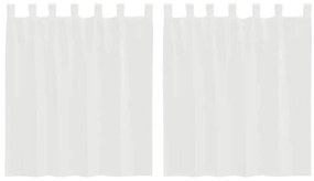 2 db fehér voile függönyök rúd zsebekkel