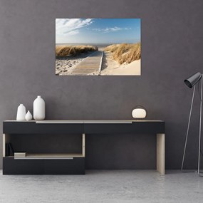 Kép - Homokos strand Langeoog szigetén, Németországban (90x60 cm)