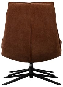 Barna forgó zsenília fotel lábtartóval Kube – WOOOD