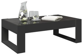 Fekete végtelen hatású LED-es dohányzóasztal 90 x 53 x 30 cm