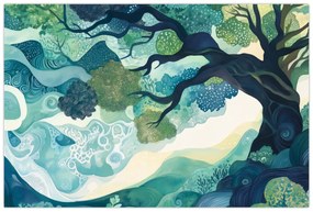 Kép – Az életfa zöld lombkoronája (90x60 cm)