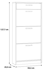 Cipőtároló KAVI artisan tölgy