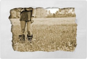 Poszterek 60x40 Lány a réten Sephia