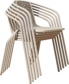 Kerti rakásolható szék, champagne, acél/műanyag, FRENY