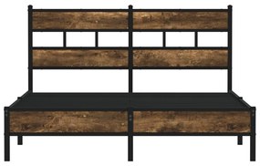 sonoma tölgy színű fejtámlás ágykeret matrac nélkül 140x200 cm