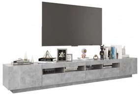 betonszürke TV-szekrény LED-lámpákkal 260 x 35 x 40 cm