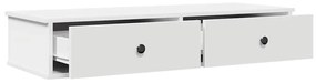 fehér szerelt fa falipolc fiókokkal 100 x 36 x 19 cm