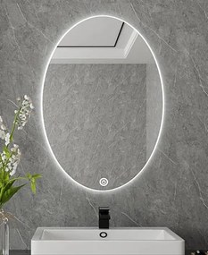 Viva AURA PINO 60 fürdőszoba tükör - érintőkapcsolóval - AMBIENT LED - ELIPSZIS -ÁLLÓ - 60x80 cm