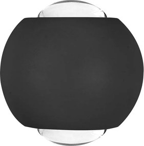 Kültéri LED-es kerti fali lámpa fekete kerek gömb 3000K V-tac