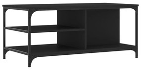 Fekete szerelt fa dohányzóasztal 100 x 50 x 45 cm