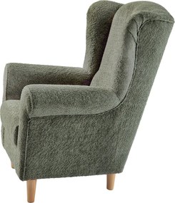 Füles fotel, zöld szövet Coral, CHARLOT