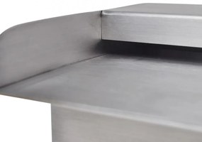 Négyszögletes rozsdamentes acél medence szökőkút LED fényekkel 45 cm