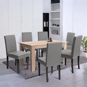 Leon 6+1 étkező garnitúra sonoma tölgy-szürke