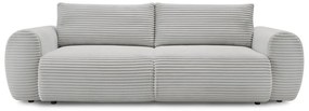 Világosszürke kordbársony kinyitható kanapé 257 cm Lucien – Bobochic Paris