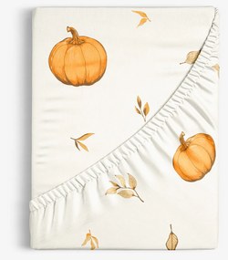 Goldea pamut gumis lepedő - őszi tökök és levelek 80 x 200 cm