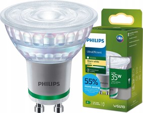 Led izzó GU10 Philips 1.2W 35W 215lm 179lm/W 2700K Meleg 36° A Osztály
