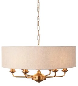 Endon 110722 - Láncos csillár HIGHCLERE 6xE14/40W/230V bézs/sárgaréz átm. 55 cm