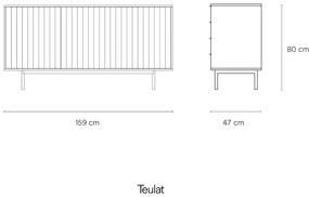 Szürke alacsony komód 159x80 cm Sierra – Teulat