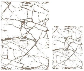 Fehér-barna fürdőszobai kilépő szett 2 db-os 60x100 cm Cracks – Mila Home