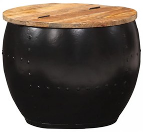 tömör mangófa kerek dohányzóasztal 53 x 43 cm