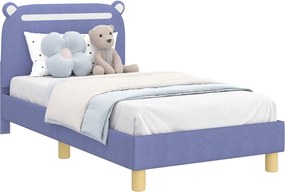 vidaXL Gyerekágy kerettel fejtámlával Farmerkék 80 x 160 cm szövet
