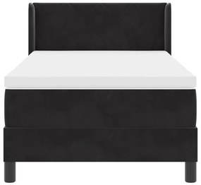 Boxspring Ágy Matraccal Fekete 90x190 cm Bársonyos