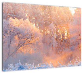 Kép - fagyos hajnal (üvegen) (70x50 cm)