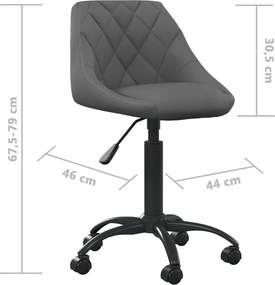 vidaXL sötétszürke bársony irodaszék