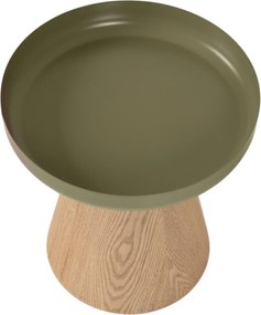 Tresel kerek nappali dohányzóasztal 40 cm - natúr / zöld