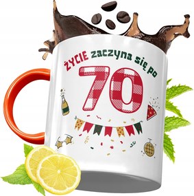 Narancssárga Szülinapi Bögre 70 70-ES 70-ES Ajándék fényképes nyomattal