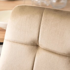 szett étkezőasztal HARRY 102-142 cm craft tölgy/fekete és 4 szék PERU bézs