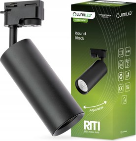 Sínre szerelhető spotlámpa GU10 fekete Riti Egyfázisú sínre szerelhető lámpa