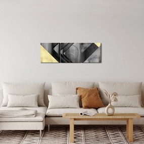 Kép - Texturált formák (órával) (90x30 cm)