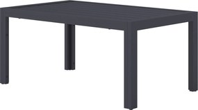 Outsunny négyszögletes acél erkélyi dohányzóasztal – időjárásálló kültéri/terasz dohányzóasztal, 101,5 × 61 × 46 cm, szürke | Aosom