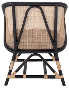 Fekete-bézs fotel szövött résszel Loue - Bloomingville