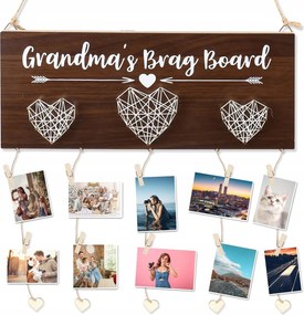 Függő fa fotótábla Diy 31x12cm angol