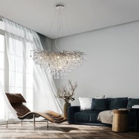 Paul Neuhaus 2192-55 - Csillár zsinóron ICICLE 10xG9/40W/230V 50x100 cm króm