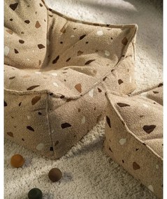 Világosbarna buklé-zsenília gyerek babzsákfotel Terrazzo Square – Wigiwama