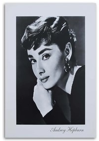 Gario Vászonkép Audrey Hepburn - fekete-fehér portré Méret: 60 x 90 cm