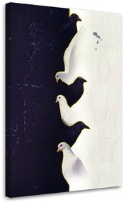 Gario Vászonkép Három fehér galamb - Patryk Andrzejewski Méret: 40 x 60 cm